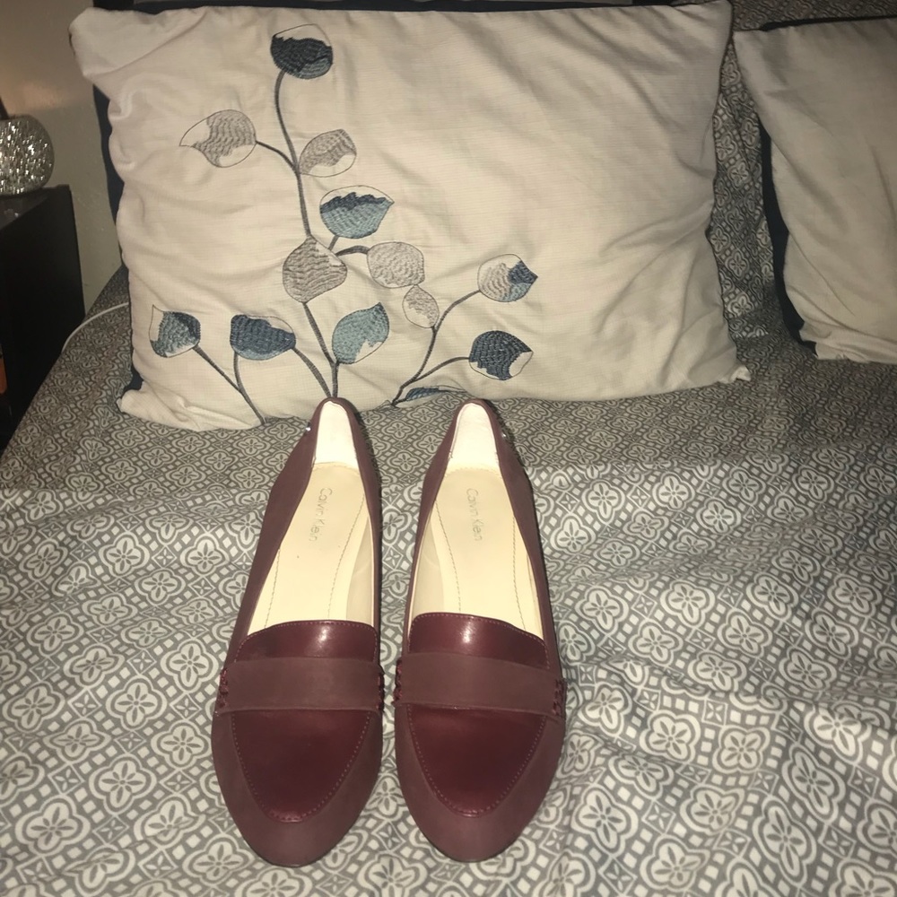 Maroon Leather Calvin Klein Pumps